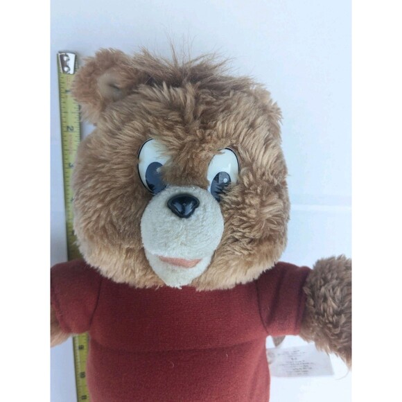 Vintage Teddy Ruxpin 14" Plush Bear Toy Worlds of Wonder 1985 Teddy Bear - Picture 6 of 8